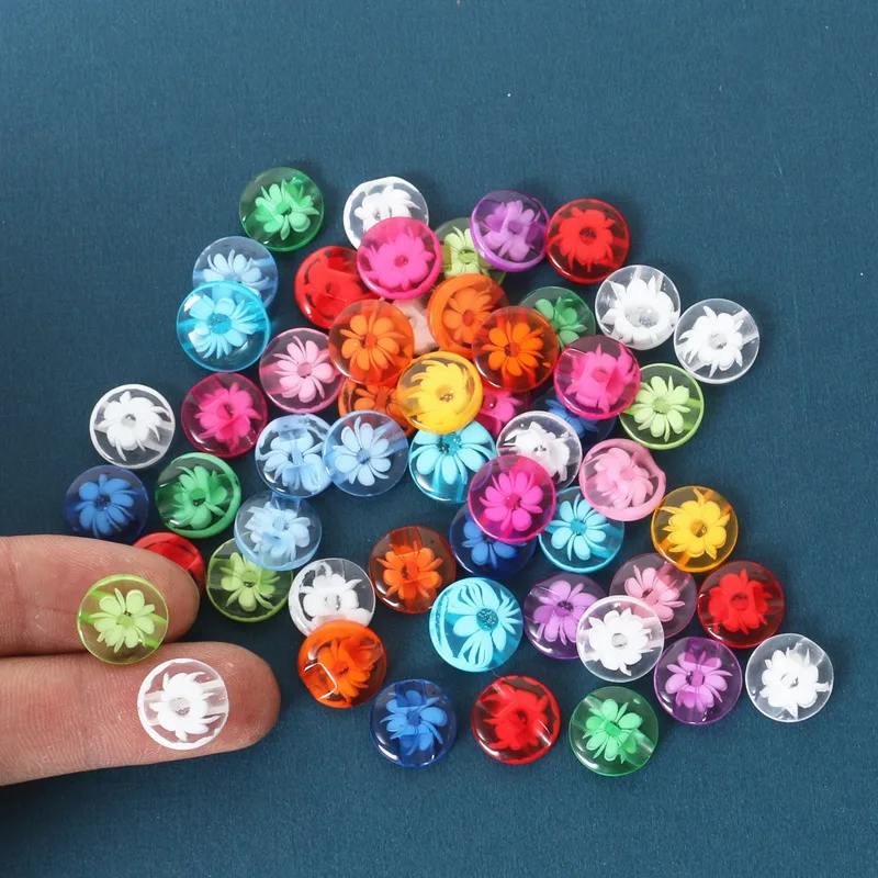 

50Pcs Transparent 12mm buttons resin candy beautiful multicolour BR-035 buttons for clothing decorative