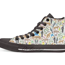 Джунгли тропические животные Новинка Дизайн Повседневная парусиновая обувь на заказ Прямая