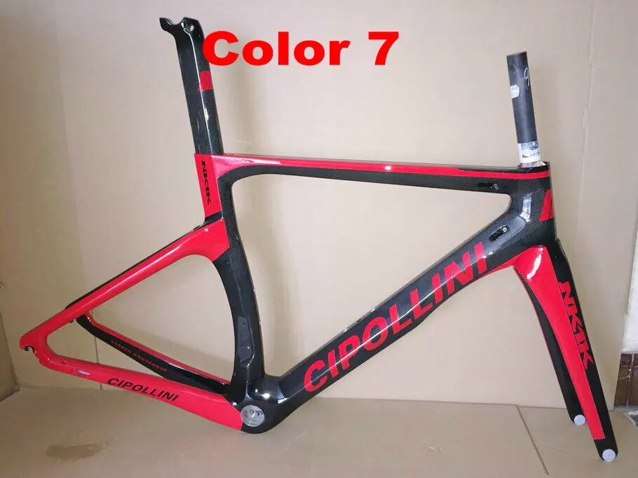 Discount 1K/3K Carbon Cipollini NK1K Frame Red Carbon ROAD Bike/Bicycle Frameset + Red Carbon Road Handlebar 16