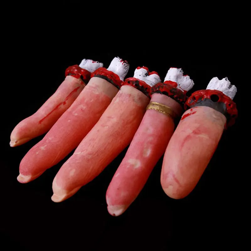 5pcs One Hand Terrible Severed Fingers Halloween Prop Bloody Chop Body Parts Brfvastraakanten Se
