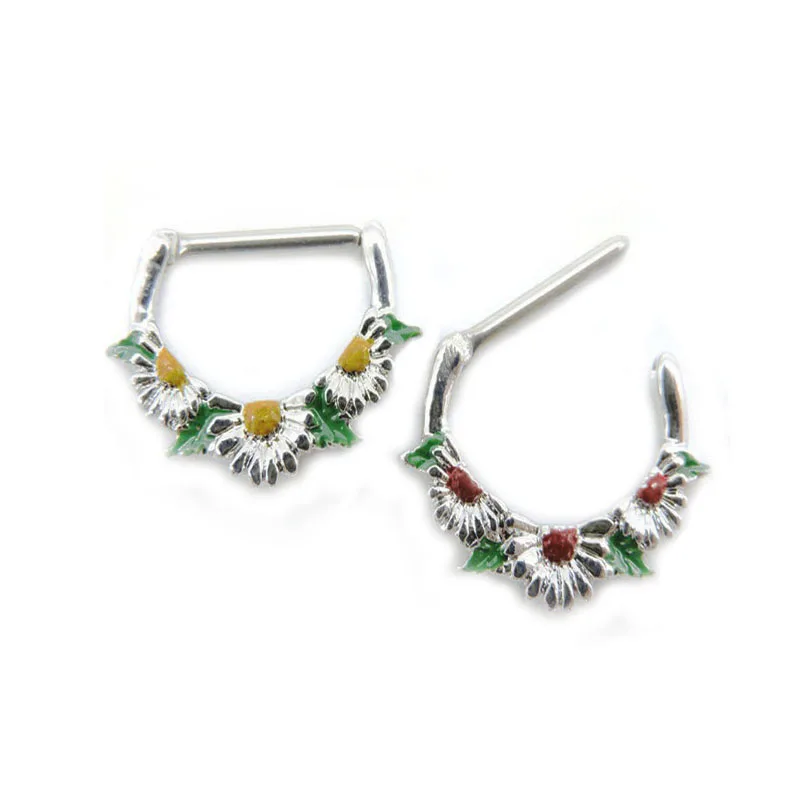 1PC Unique Flowers Style Nipple Piercing Sexy Oil Drop Nipple Rings