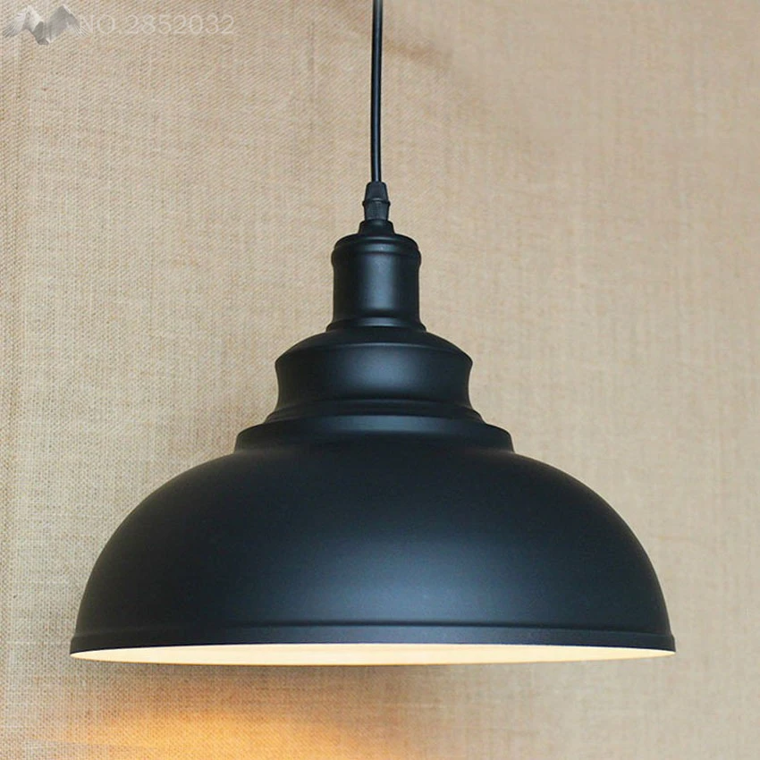

[LFH] Pendant Lights Modern Retro Black Iron Droplight Industrial Loft Style Dia 29cm Metal Lampshade Restaurant Hanging Lights