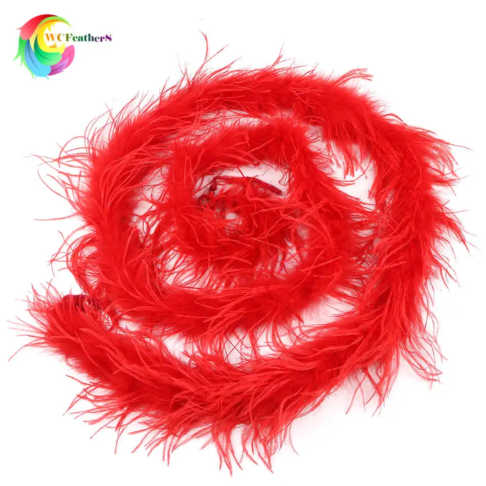 NEW! 2 meters/pc Colorful Ostrich feather boa Wedding/Dance/Apparel Accessories/Decoration feather strip 22Colors for chose