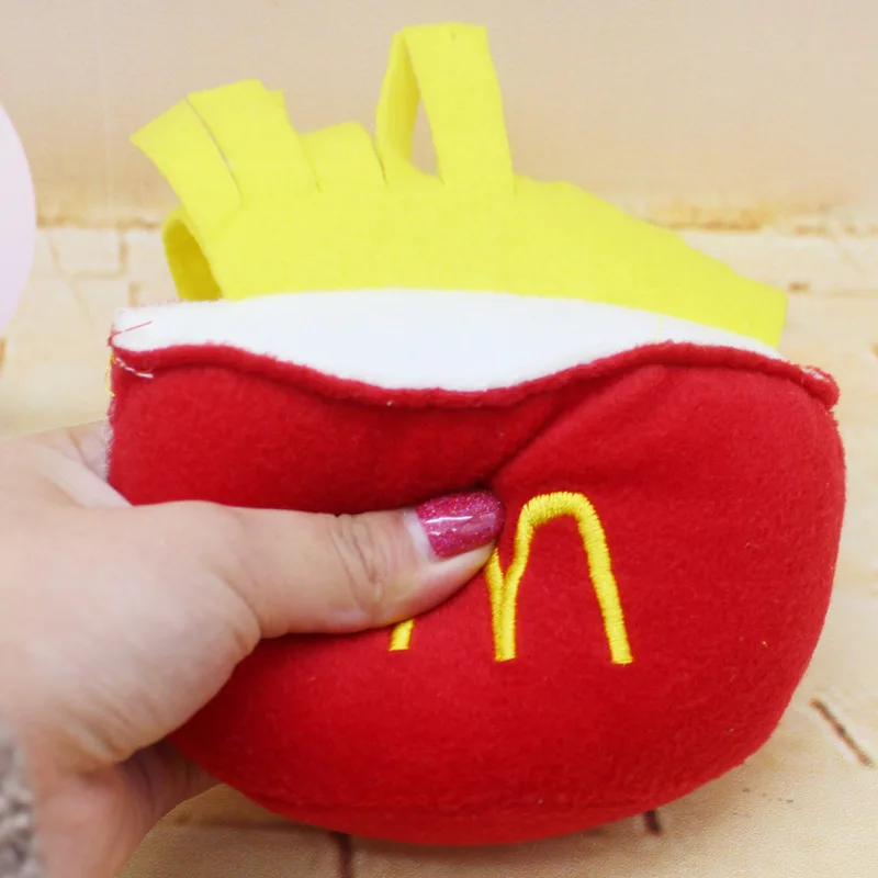 

Plush Squeaker Dog Toy The Foodie Pup French fries plushie molars Tooth Cleaning for cats and dogs