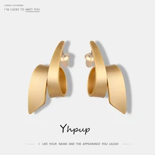 Yhpup модные необычные серьги-гвоздики из цинкового сплава, скрученные молнии, стильные высококачественные серьги в виде букле D'oreille Femmes, новинка