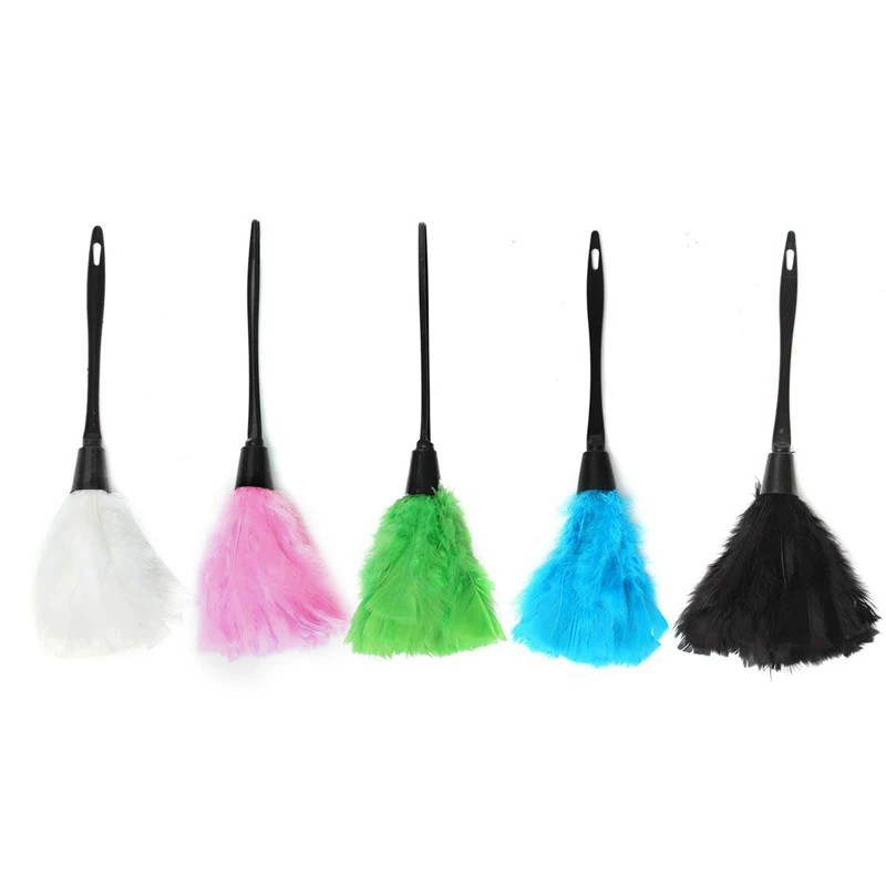 1pcs Feather Duster Household Dusting Brush With Black Plastic Handle Household Cleaning Tool 5colors 1pcs Feather Duster Household Dusting Brush With Black Plastic Handle Household Cleaning Tool 5colors