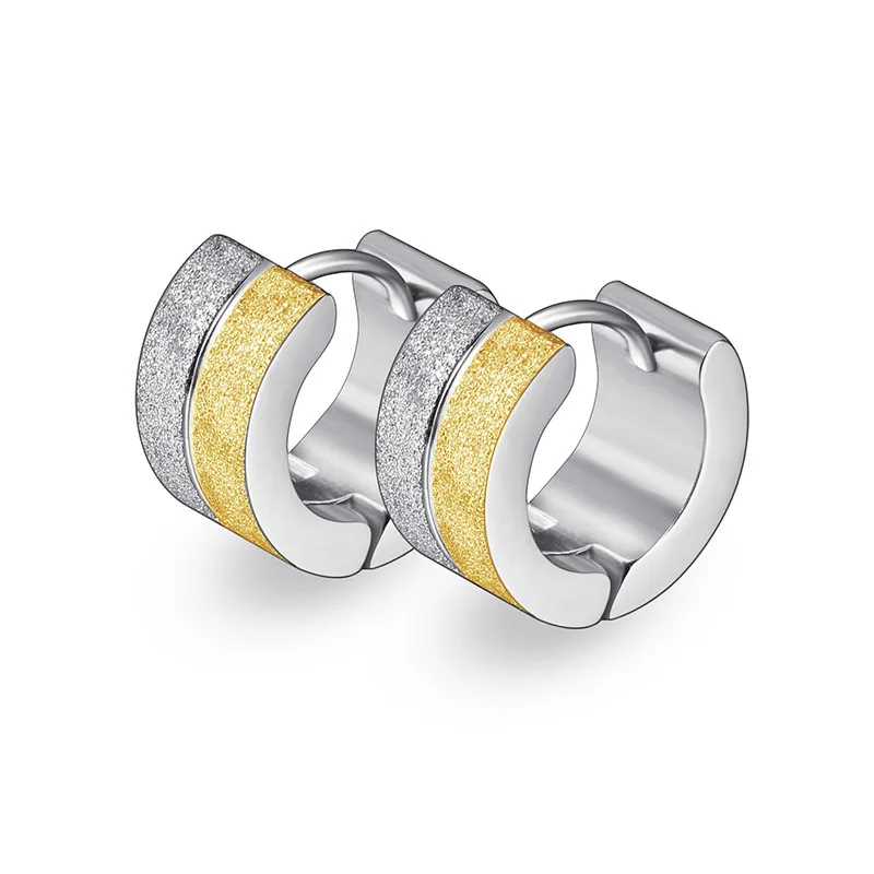 Модные мужские маленькие серьги-кольца Заглушки для ушей титановая сталь 7x13 мм нержавеющая 316L Creoles Панк ювелирные изделия для мальчиков - Окраска металла: silver gold