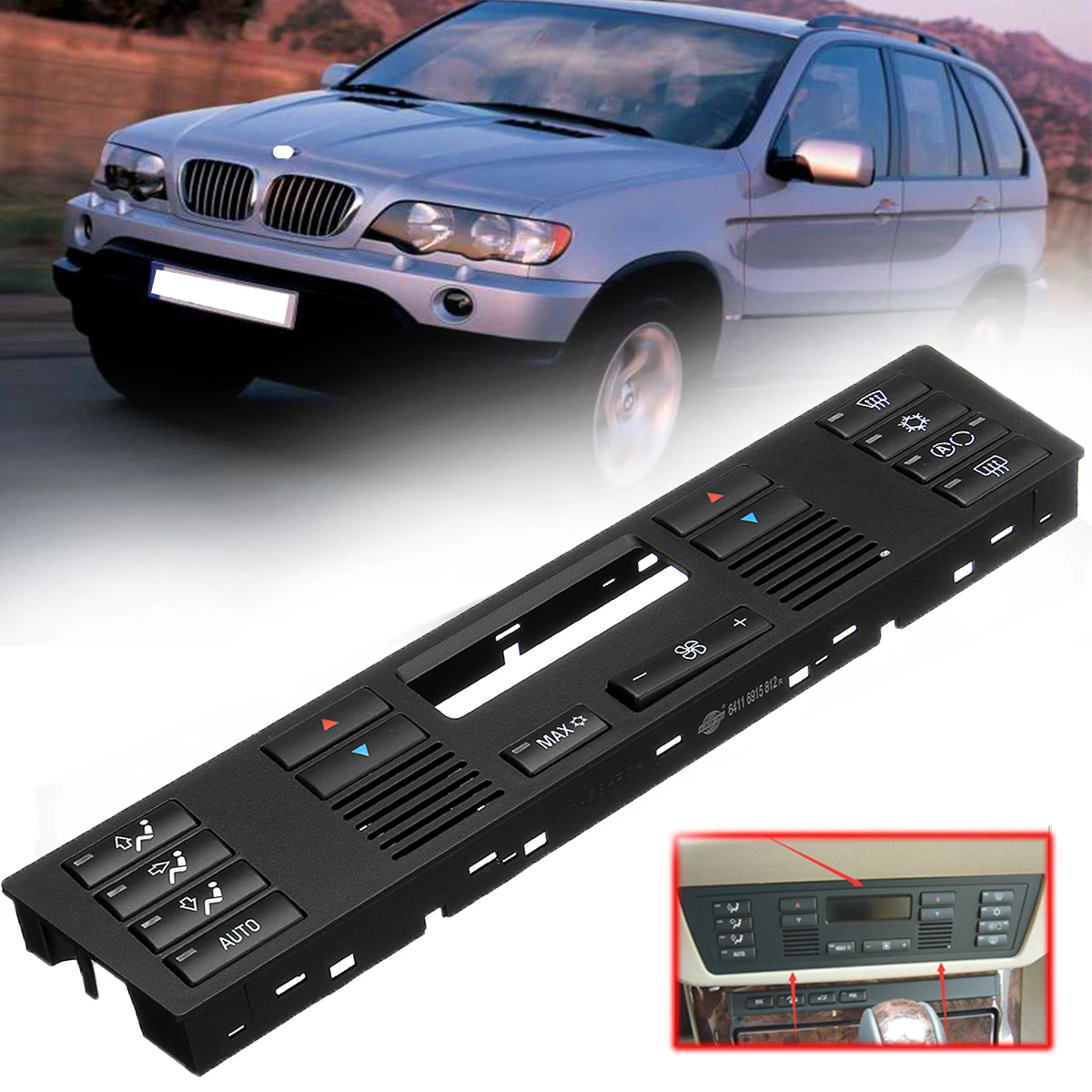 

Car Air Conditioning Switch Panel For BMW 5 SERIES E39 X5 E53 Air Conditioning Heater Control Panel Keys ABS Plastic
