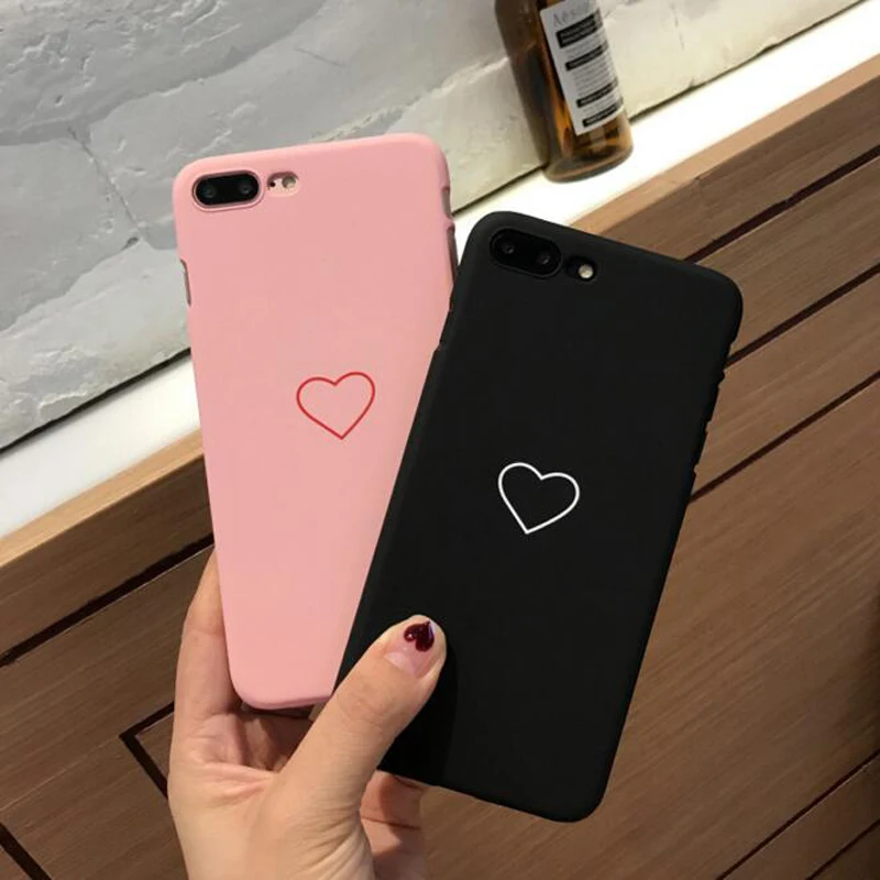 Cute Heart Couple Phone Case For iphone 6 Case For iphone XS Max Xr X 6S 7 7Plus 6Plus 8 8Plus X 5 5S SE PC Hard Plastic Cover Cute Heart Couple Phone Case For iphone 6 Case For iphone XS Max Xr X 6S 7 7Plus 6Plus 8 8Plus X 5 5S SE PC Hard Plastic Cover