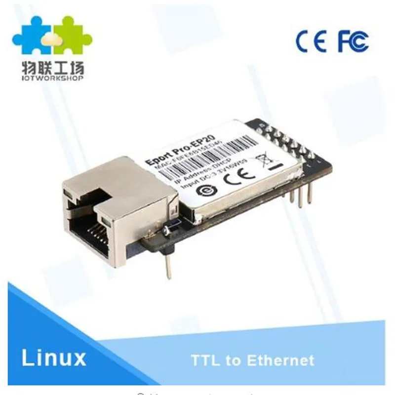 

ANDDEAR-BB2Wifi module Eport Pro-EP20 Linux Network Server Port TTL Serial to Ethernet Embedded Module DHCP 3.3V TCP IP Telnet