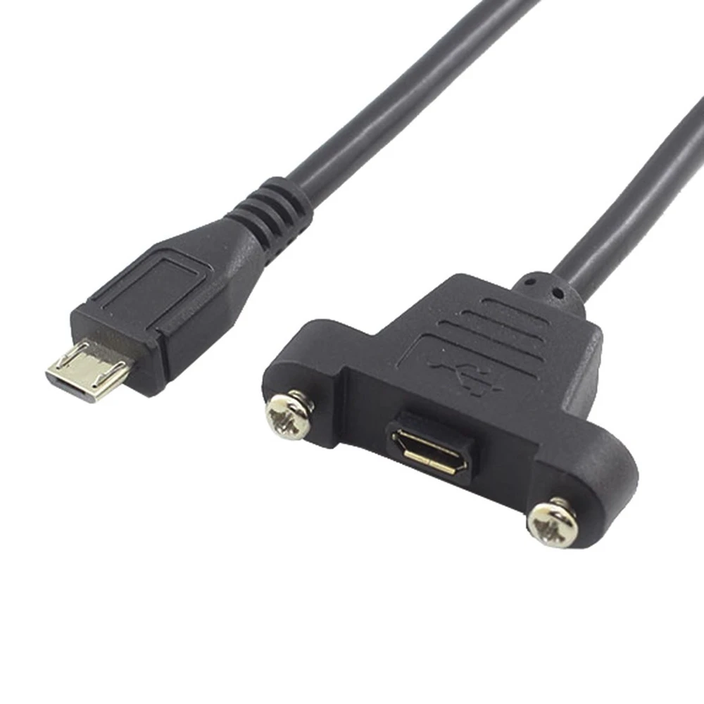 Mllse Micro USB 5pin мужчин и женщин расширение Панель крепление Тип кабель+ Шурупы 50 см cb0510