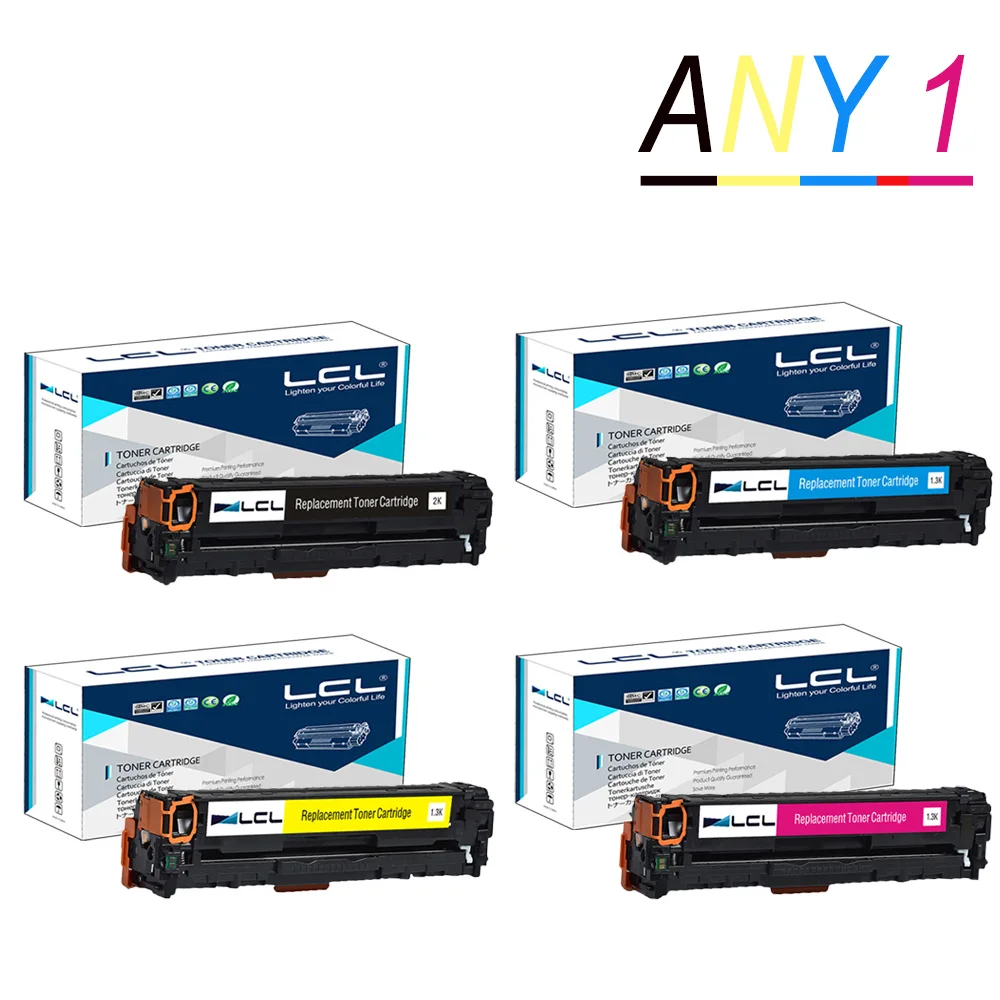 Any1 LCL 128A CE320A CE321A CE322A CE323A 128 A (1 Pack) Laser Toner Cartridge for HP Color