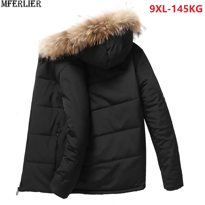 MFERLIER, зимние мужские парки, куртки, толстый флис, с капюшоном, 5XL, 8XL, теплые, плюс, большой размер, большая верхняя одежда, пальто, 6XL, 9XL, мужские свободные парки, 52