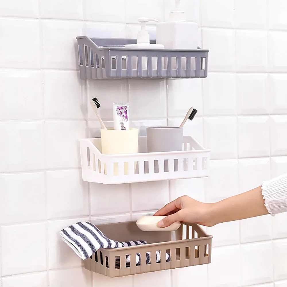 

Useful Bathroom Sucker Sink Shelf Shower Corner Sucker Storage Tool Caddy Holder Drain Rack Hook Organizer New