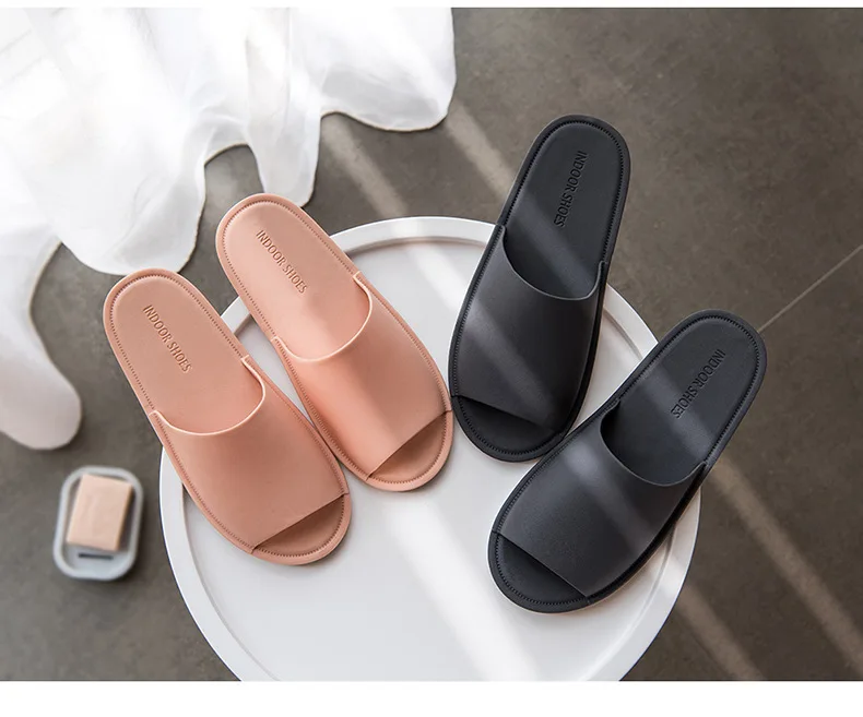 Summer Home Slippers Women Indoor Flat Shoes Solid Color Non-slip Lovers Bathroom Slipper Unisex Floor Slides SH021509