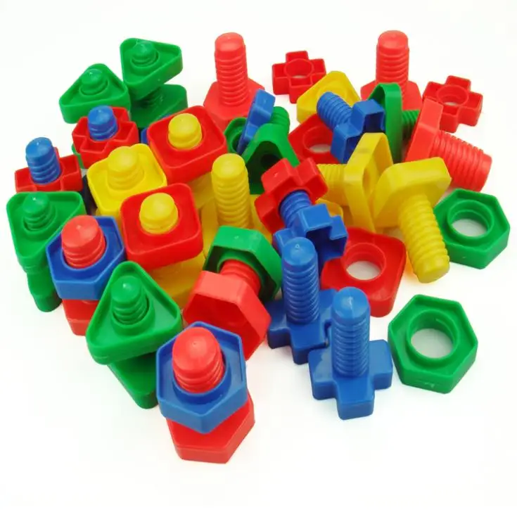 Винтовые строительные блоки пластиковые вставные блоки в форме гайки игрушки для детей развивающие игрушки модели шкала Монтессори