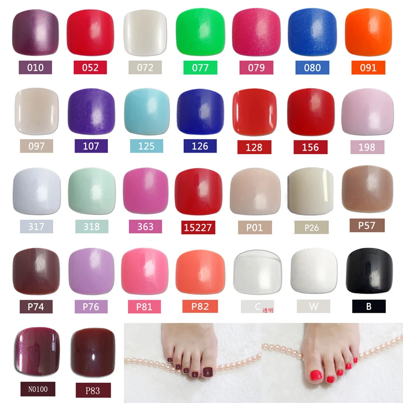 2020 24PCS fashion design cute toes latest French style candy colorful fake toe 65 Optional | Красота и здоровье