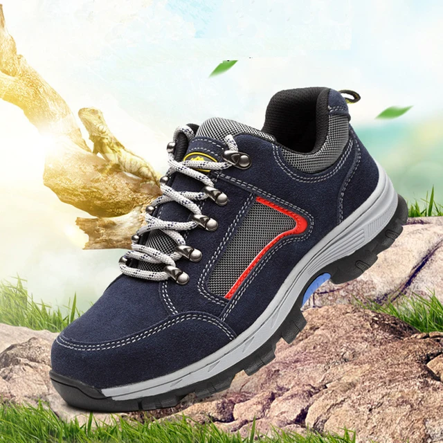 Zapatos de seguridad para el trabajo para hombre, botas con punta de acero transpirables, de malla, Estilo Vintage, a prueba de trabajo, informal, a prueba de perforaciones Zapatos de seguridad para el trabajo para hombre, botas con punta de acero transpirables, de malla, Estilo Vintage, a prueba de trabajo, informal, a prueba de perforaciones