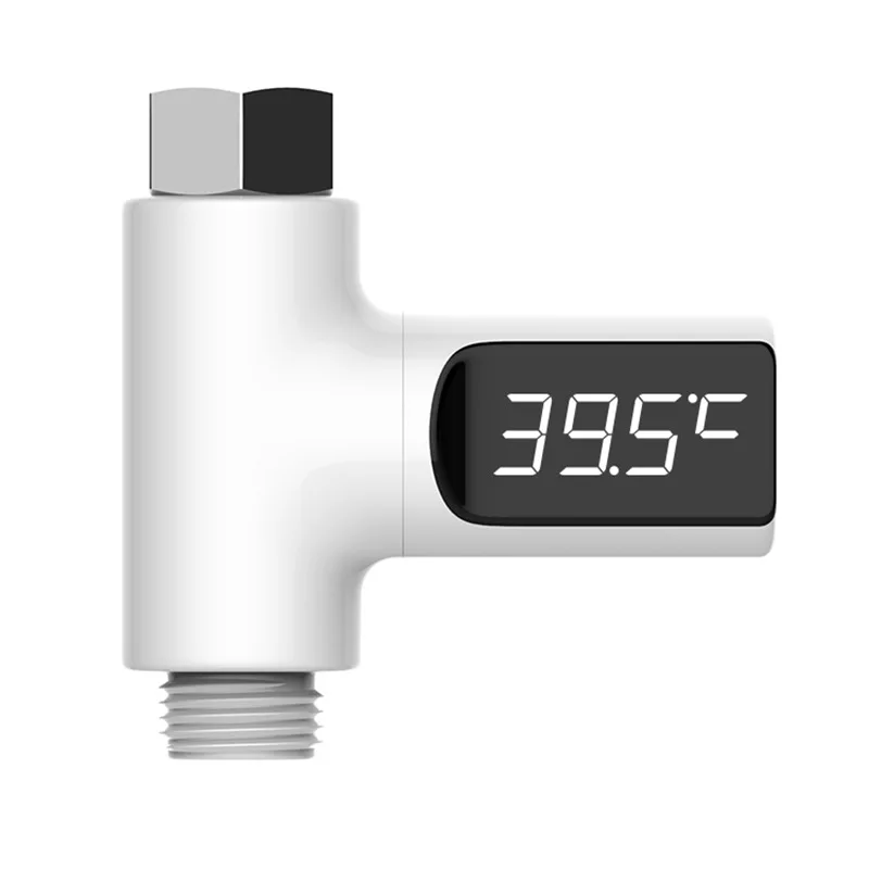 Цифровой термометр для детской ванны, домашний самогенерирующий электрический поток воды, монитор температуры воды, светодиодный дисплей для душа - Цвет: White