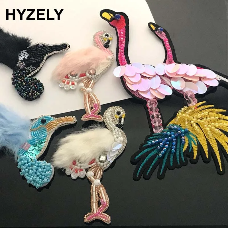 

Birds Hair Patch Embroidery Sew On Patches For Clothes Dresses DIY Accessory Scrapbooking RP140