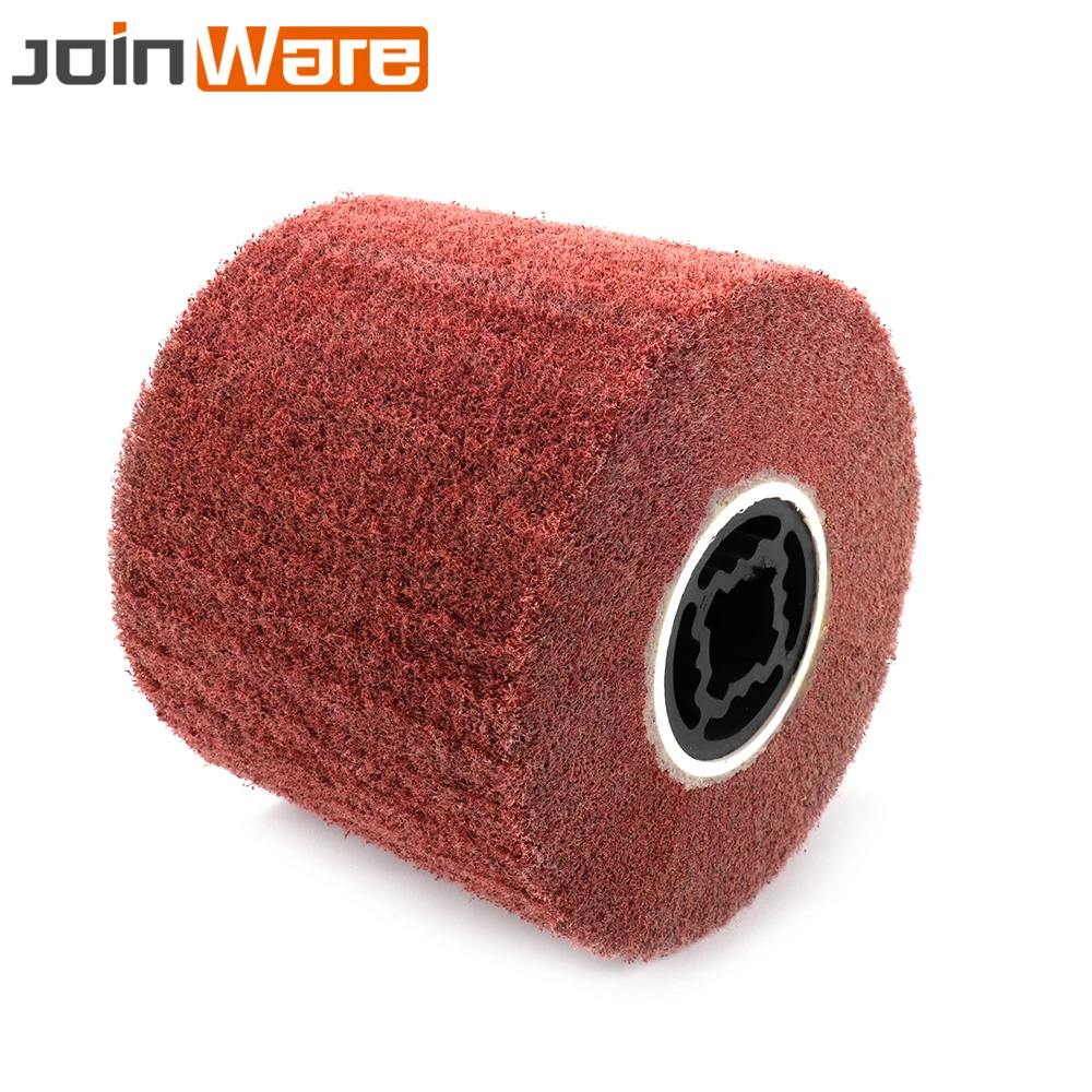 1Pc Non woven Abrasive Flap Wire Drawing Polishing Burnishing Wheel For Metal 120X100X20mm 60