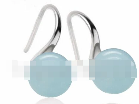 

Hot sell Noble- ry00611 NATURAL LIGHT BLUE stone SILVER EARRINGS NEW A0422