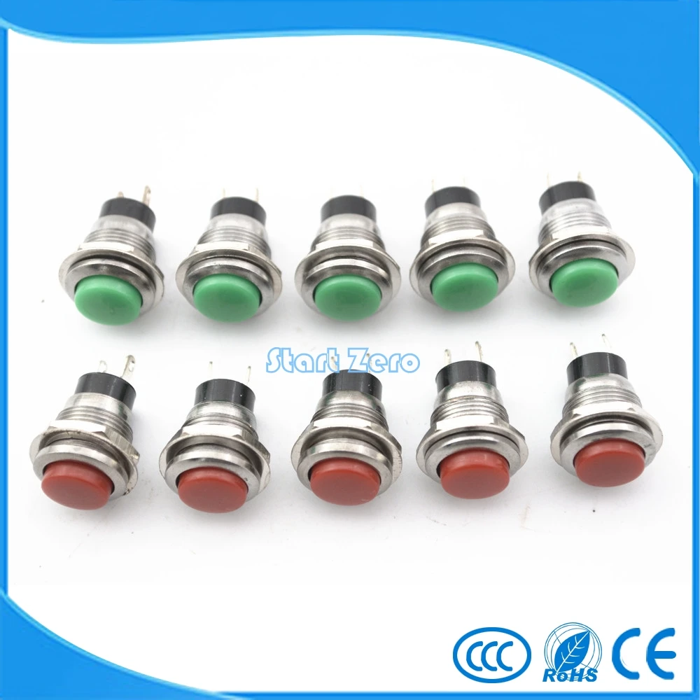 

2pcs small button since the reset button switches 12mm doorbell button, Momentary Pushbutton Switch