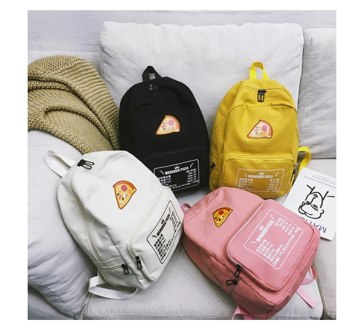 Pizza Embroidery Women Backpack for School Teenagers Girls Preppy Style School Bag Ladies Canvas Backpack Female Bookbag Mochila_34_15