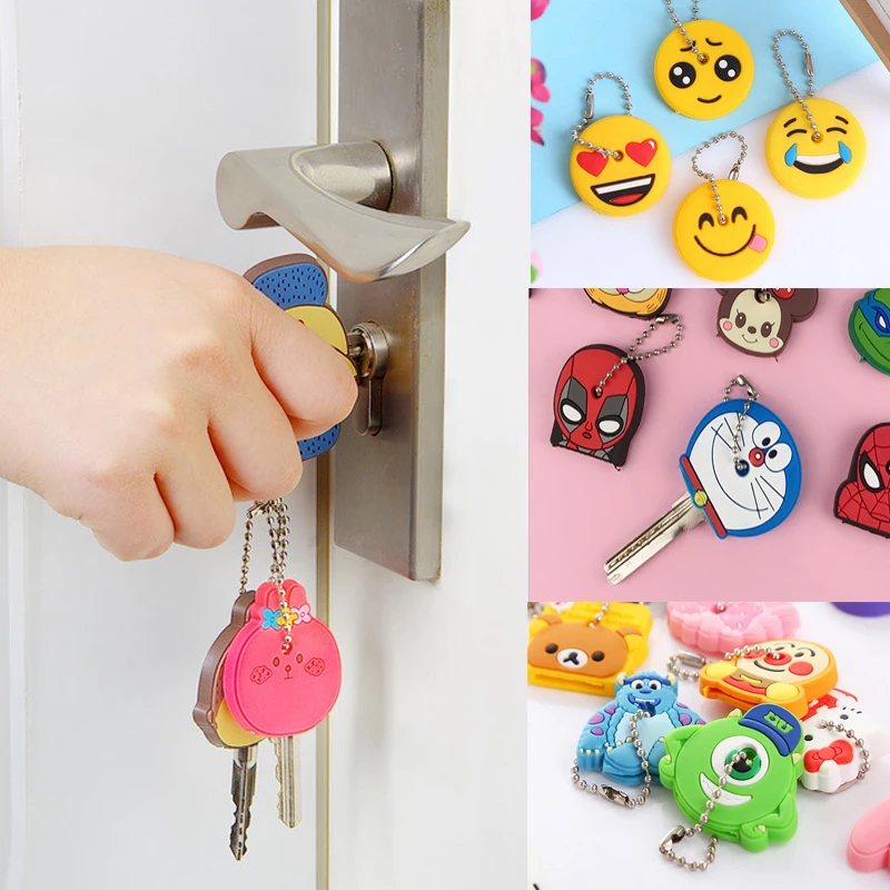 1pcs cartoon Silicone Protective key Case Cover For key Control Dust Cover Holder Organizer Home Accessories Supplies -179