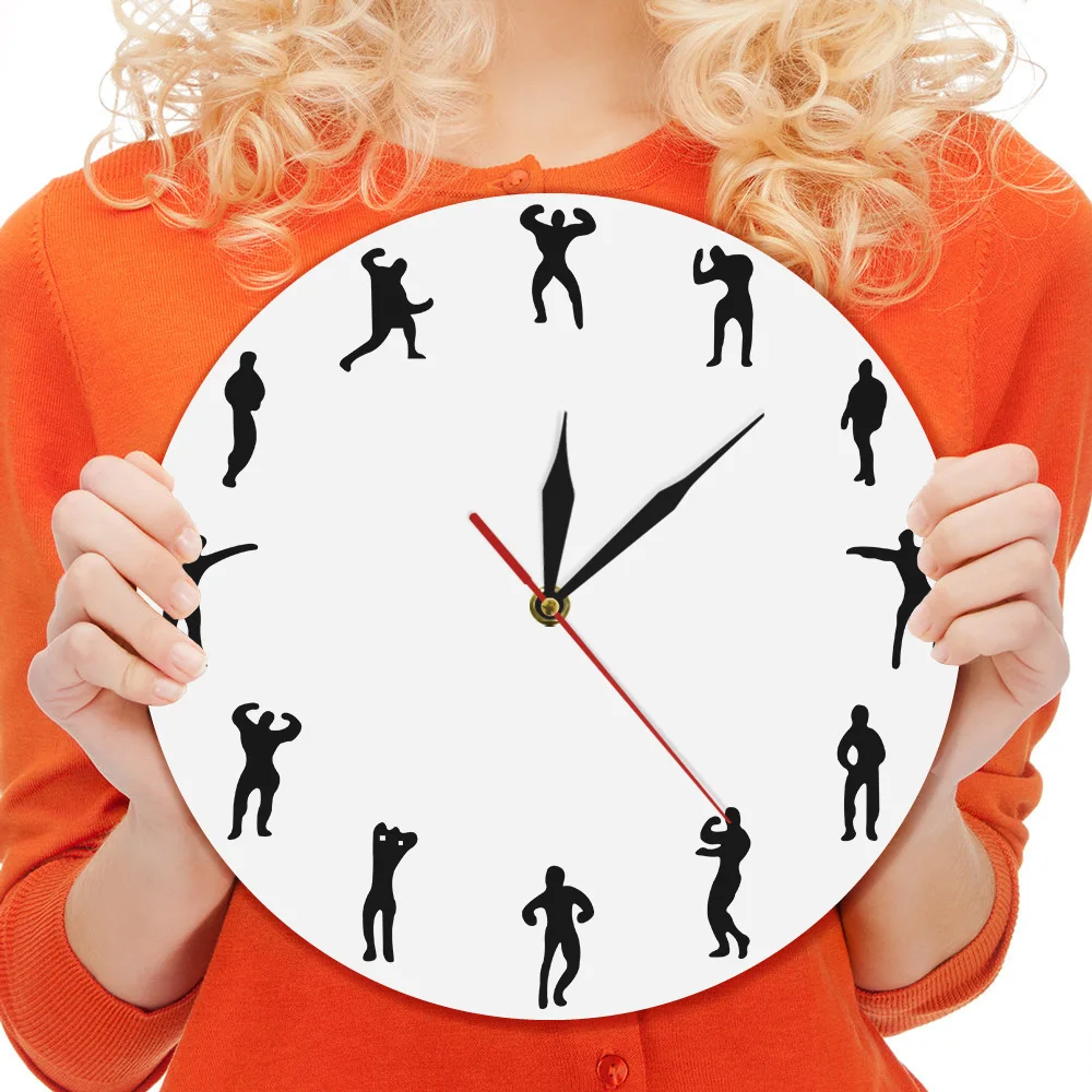 1Piece Gymnasium Wall Art Decorative Acrylic Wall Clock Fitness Home