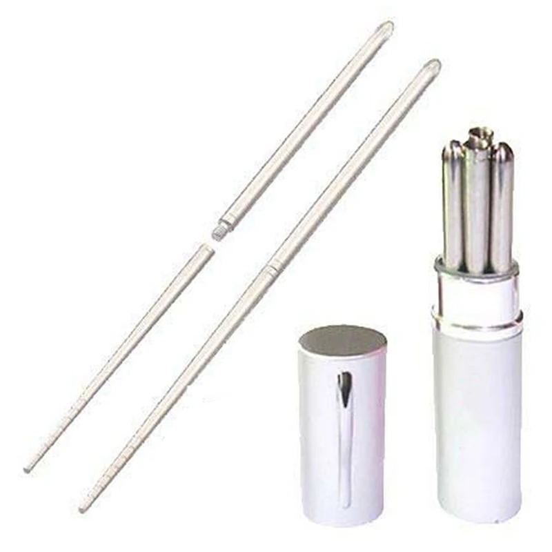 

New Aluminum Pen Shape Shell Stainless Steel Folding Travel Chopsticks,Silver