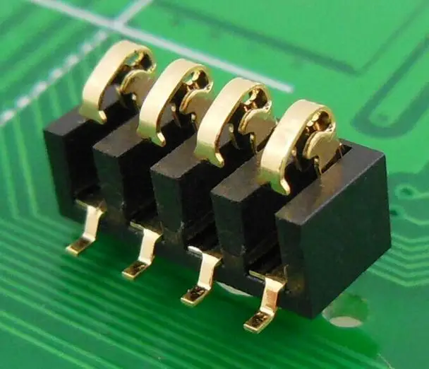 

Free shipping 4P shrapnel type mobile battery connector space 2.5PH height 5.5H with column 10pcs/lot