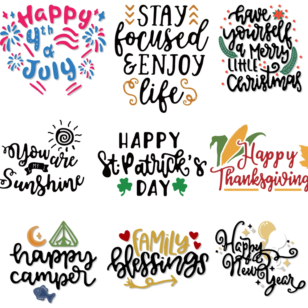 

Estel Festival Celebrate Words Metal Steel Cutting Dies Stencils for Scrapbooking Card Making Etched Embossing Die Cuts New Custom 2019