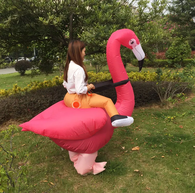 

VIP FASHION 2019 Hot Halloween Inflatable Costume Big Animal Flamingo Cosplay Costume For Adult Child Mascot Party Clothes