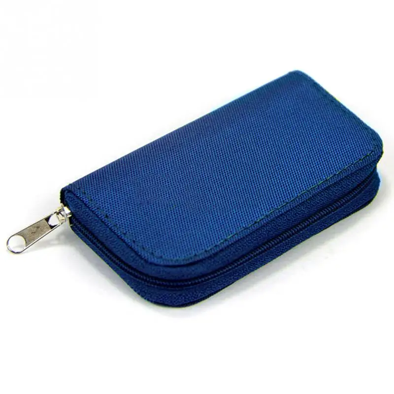 blue Нейлоновый 22 слота для карт памяти, сумка для карт памяти SD, SDHC, MMC, CF, Micro SD, держатель для карт, сумка для хранения, защитный чехол для переноски - Цвет: blue