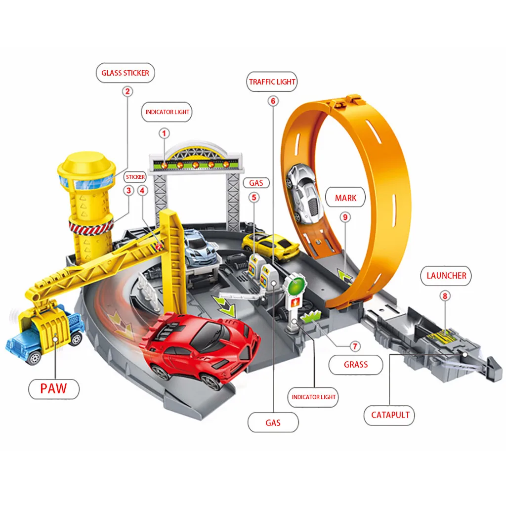 Детский игровой набор для автомобиля модель сборки гаражный набор образовательных игрушечных автомобилей набор "гоночный трек" модель автомобиля Парковка Инженерная# y2* 1