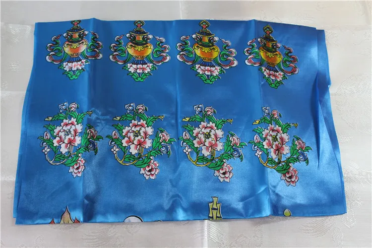Восемь символы процветания Великолепный Изысканный с принтом в виде рисунка от руки, Hada атласной ткани Тибетский этикет буддийского храма атласные декорации