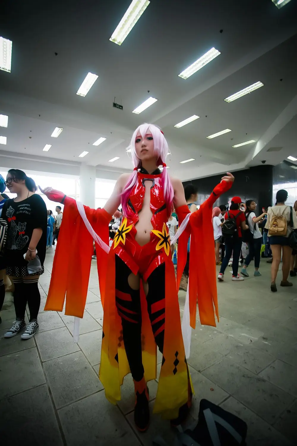 

Guilty Crown Yuzuriha Inori Red PU Goldfish Cosplay Costume