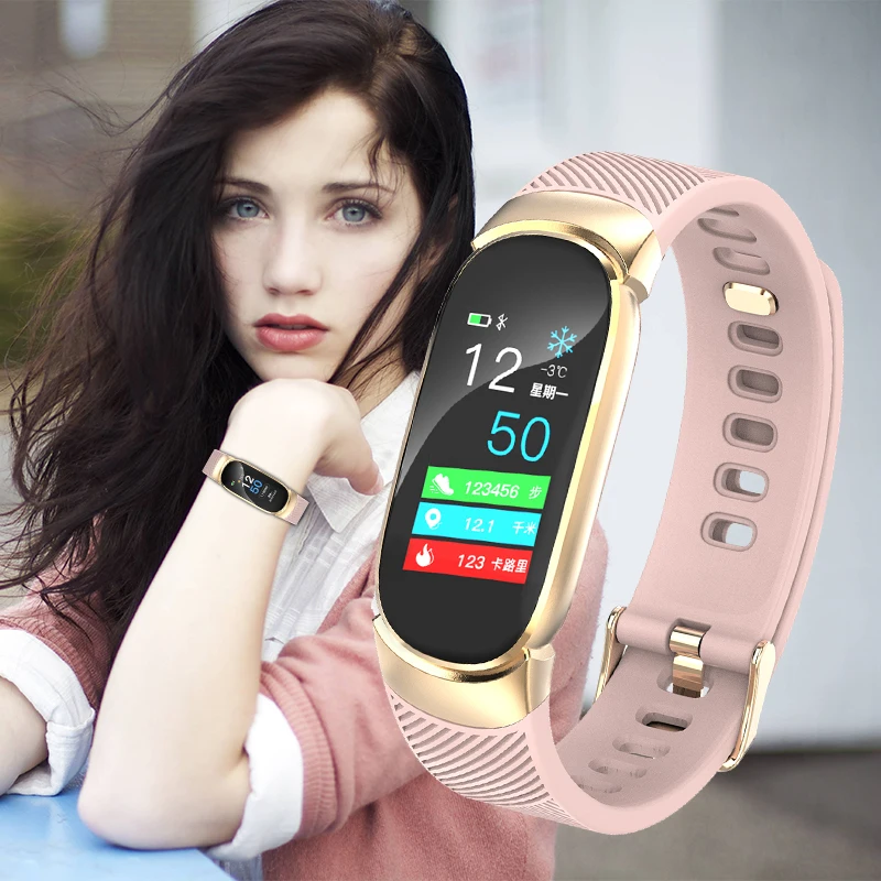 

New Fashion Women's Smart Bracelet Deluxe Bluetooth Men's Sports Smart Watch Heart Rate Blood Pressure Monitor Watch for Android
