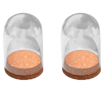 

4Pcs DIY Cratf Glass Dome Shade Cover Shield Wooden Cork Base Home Room Decorative Ornament Mini Landscape Candle Holder