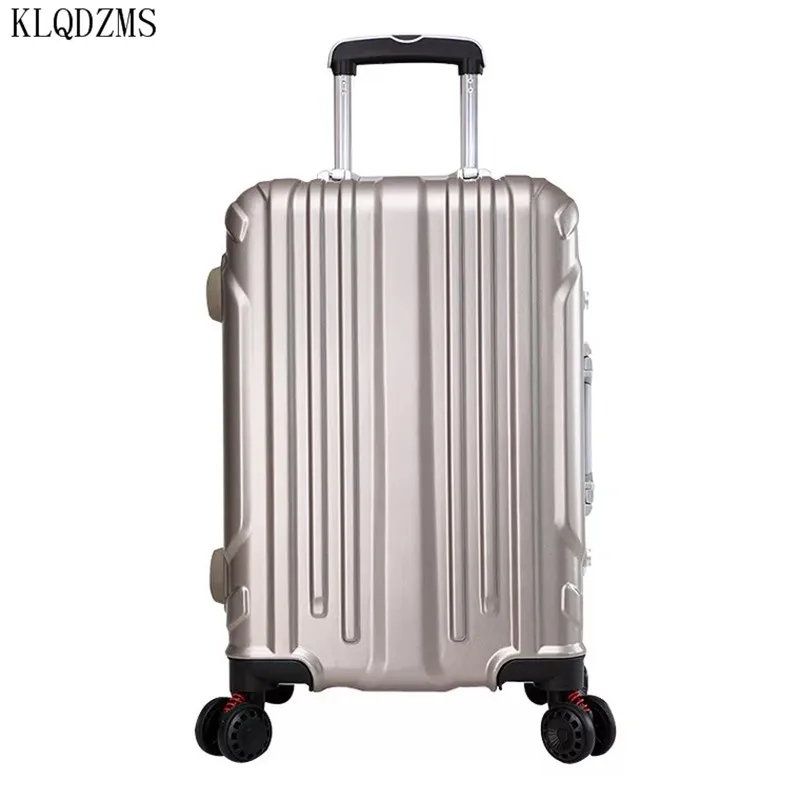 KLQDZMS 20/22/24/26/28 inchAluminum Фрам прокатки Чемодан SpinnerTravel чемодан кабина Чемодан чемодан сумка ручной клади тележка