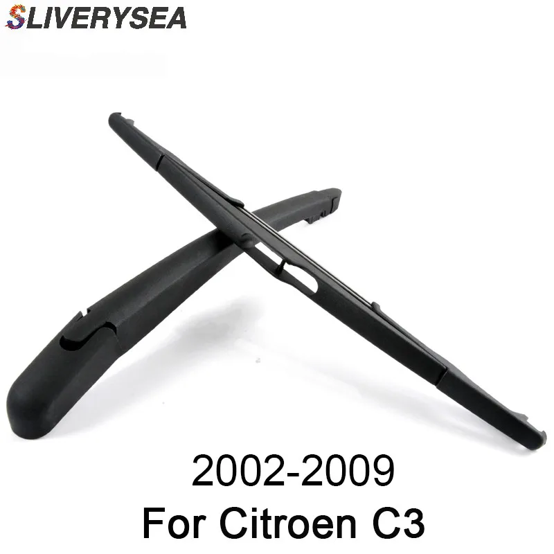 SLIVERYSEA 14'' Rear Wiper Arm and Blade for Citroen C3 2002 2009 High