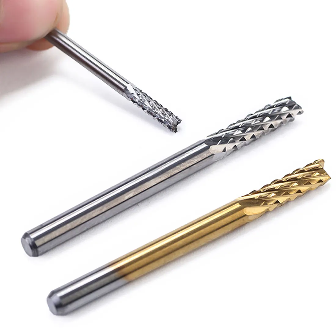 

Titanium Coated Carbide End Milling Cutter Engraving Edge Cutter CNC Router Bits End Mill for PCB Machine 10pcs 0.8-3.175mm