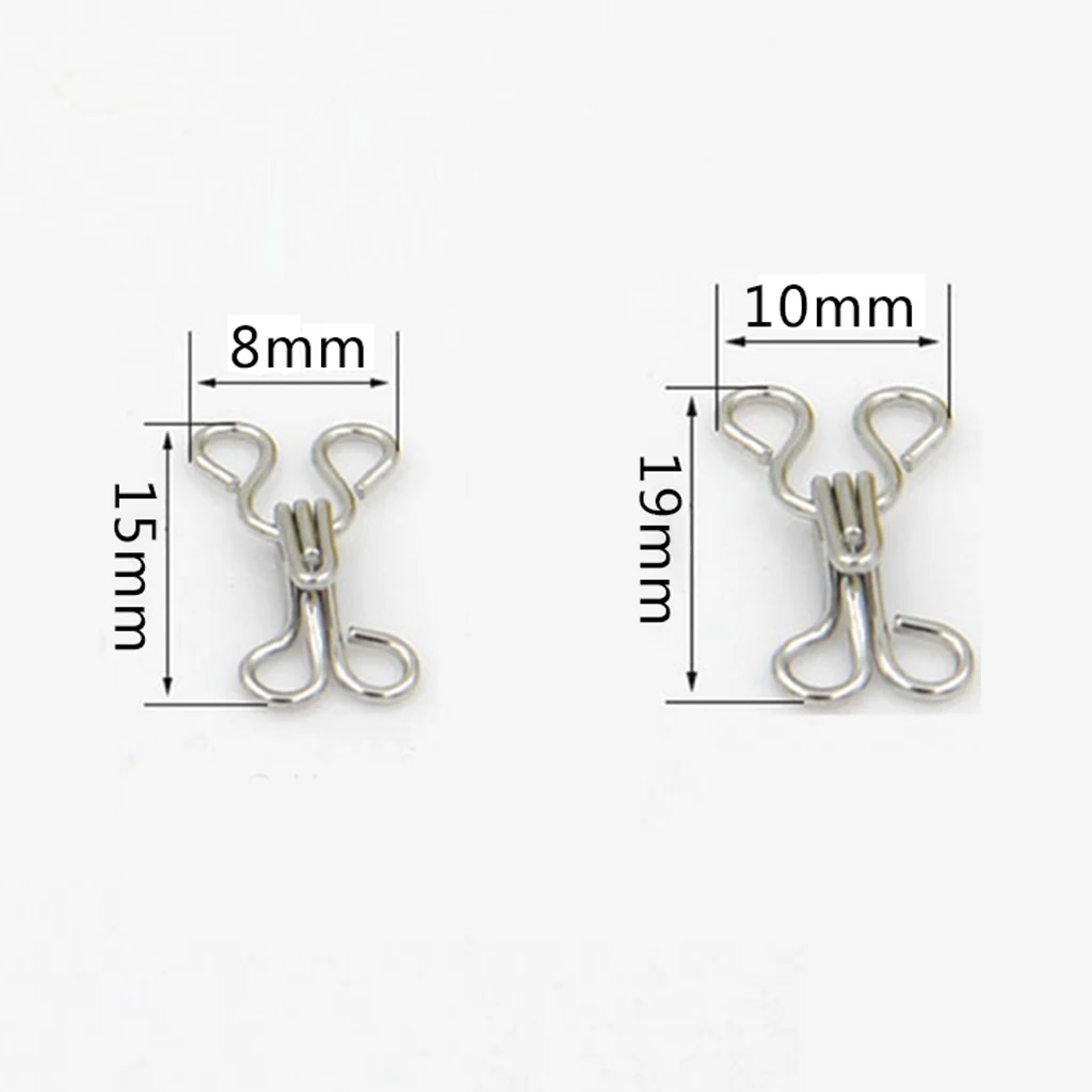 Stainless Steel Bra Hooks and Eyes Clothing Sewing for Skirt Bra Dress Trousers 8mm 10mm Pack of 36 Sets Silver