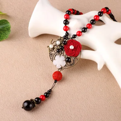 

Unique red coral jewelry handmade Aventurine flowers Original vintage necklace ,fashion Nature stones lapis ethnic necklace