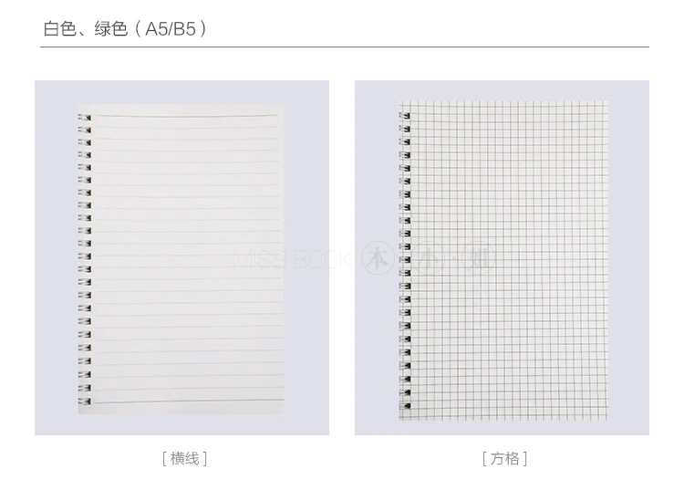 MIRUI A5/B5 блокнот PP материал Обложка измельченный зернистый катушки полосы квадратный пустой блокнот