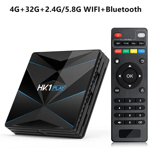 HK1 Play tv Box Android 9,0 4 ГБ 32 ГБ 64 Гб Amlogic S905X2 Quad CoreSmart tv Box 4K 2,4 ГГц 5 ГГц Wifi Bluetooth 4,0 телеприставка - Цвет: 4gb 32gb bt