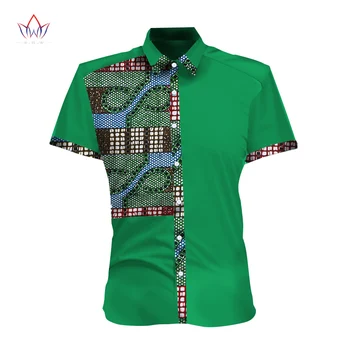 

Spring New Design Mens African ClothingShort Sleeve Slim Fit Mens Dashiki African Print Casual Style Men Shirts 6XL BRW WYN298