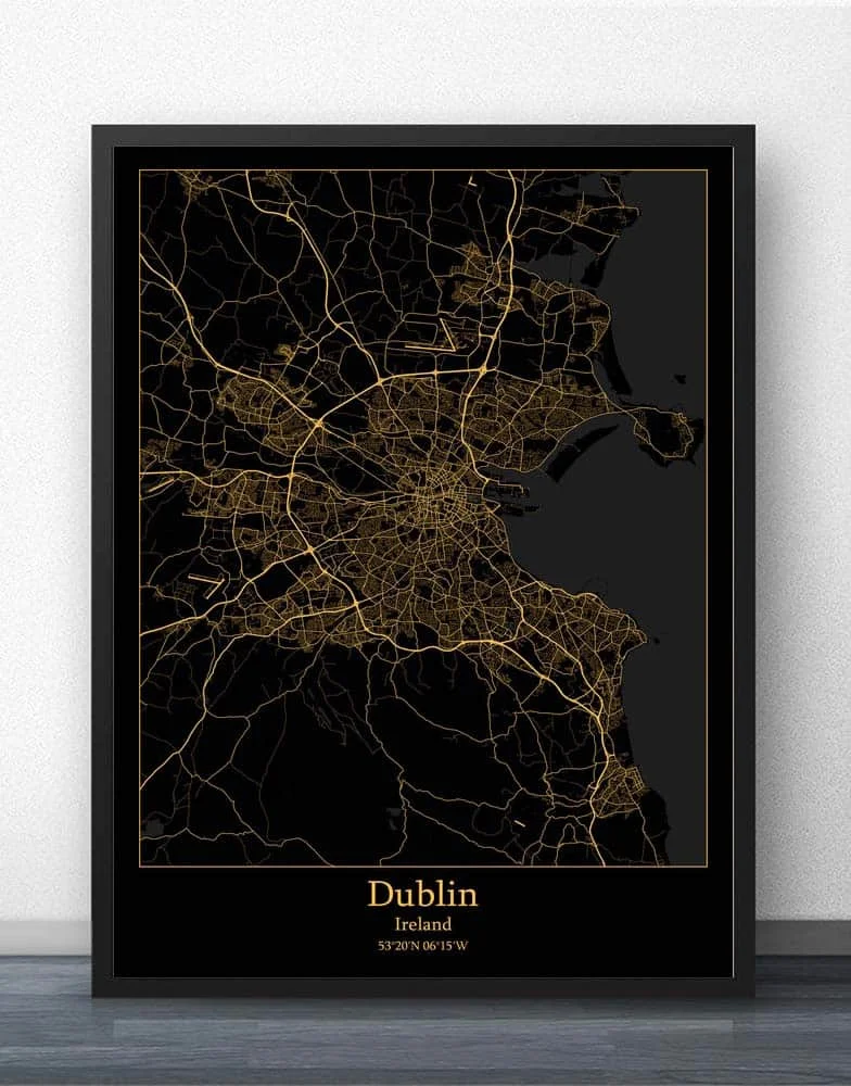 Dublin Ireland Map Poster
