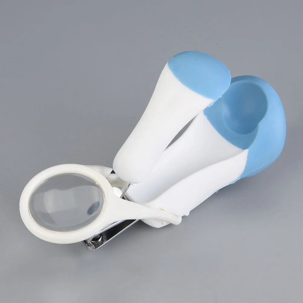 Children Safety Finger Toe Nail Clipper With Magnifier Glass For Babies